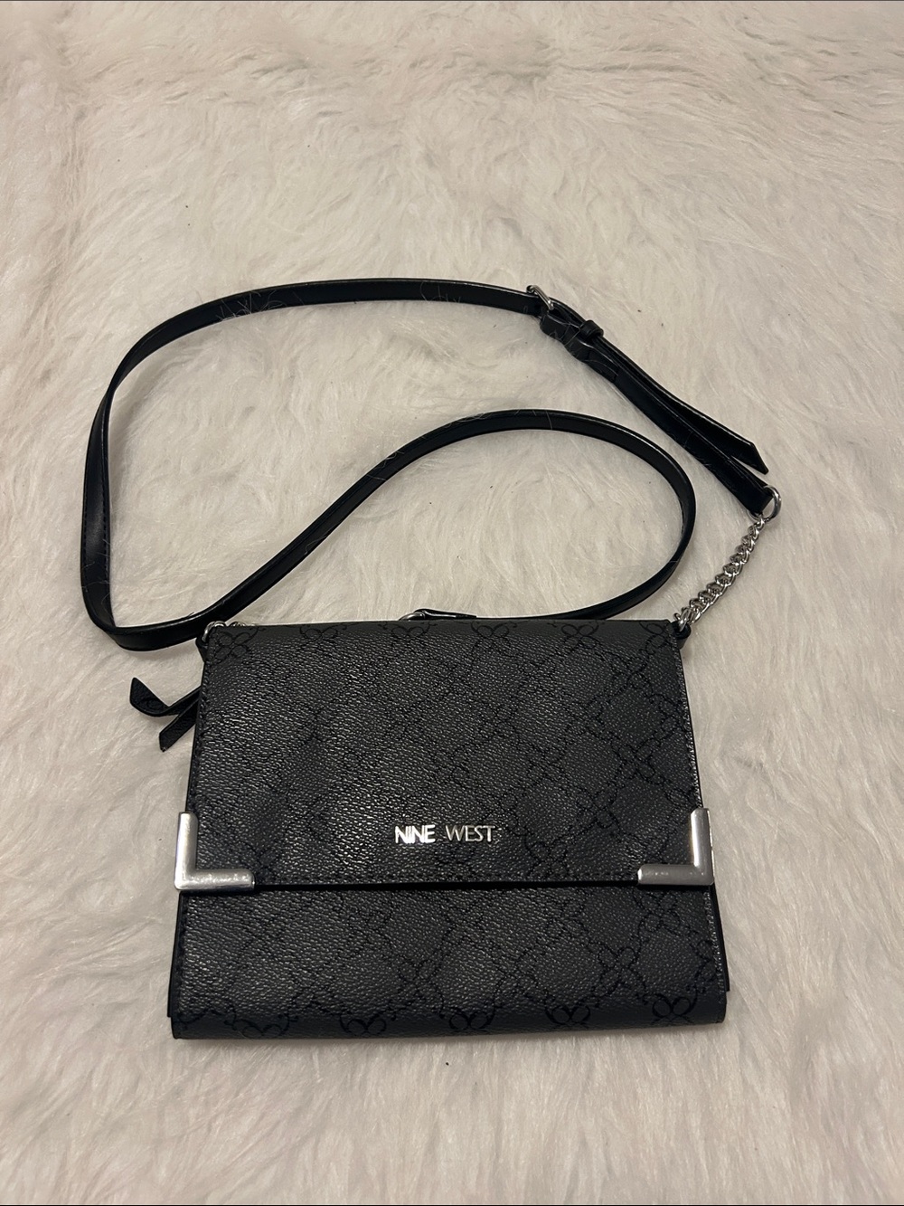 Nine West Black Crossbody with Silver Accents